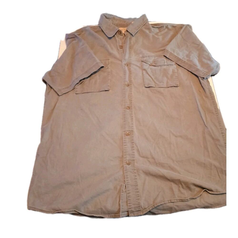 RedHead Light Olive Green Button Up Short Sleeve Shirt XL Camp Fishing Red Head